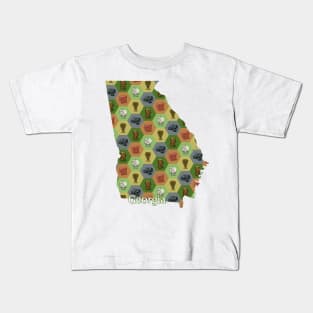 Georgia State Map Board Games Kids T-Shirt